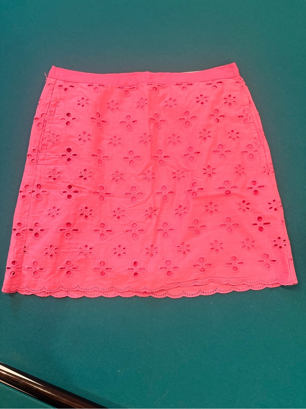 Women's Pink Eyelet A-Line Mini Skirt